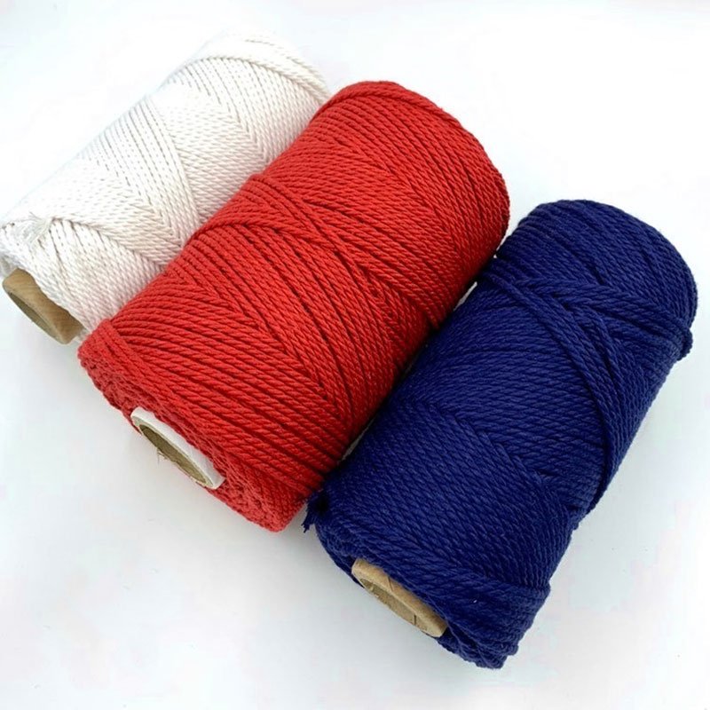 Pack cuerda macramé algodón trenzado 3 colores